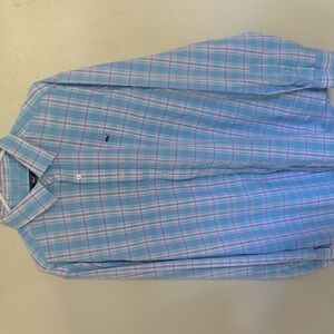 Vineyard Vines Light Blue and Pink Plaid Shirt